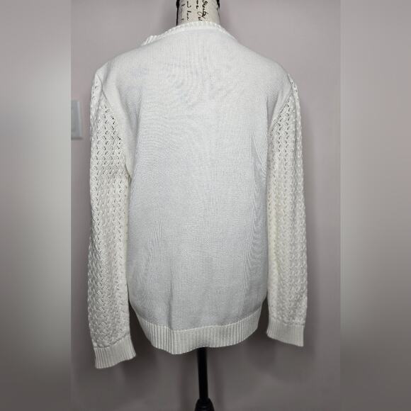 LOFT Womens Off White Long Sleeve Sweater Size Medium - Picture 3 of 7